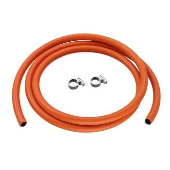 8mm LPG Gas Hose with Jubilee Clips - 1M
