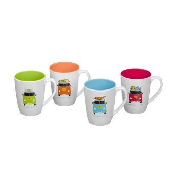 Camper Smiles VW Style Melamine Mug Set - Pack of 4