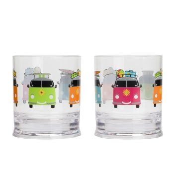 Camper Smiles VW Style Short Tumbler Glasses (Pack of 2)