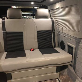 Luxury “Half & Half” Leather look and Embossed Anthracite VW California Ocean Seat Covers