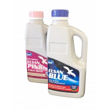 Elsan Twin Pack Toilet Fluid  - 2 x 1 Litre Pink and Blue