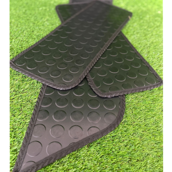 VW T5 T6 T6.1 Rubber Step Mats - 3 Piece Set - Black (Circle Design)