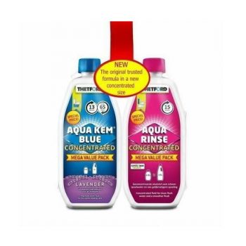Thetford Aqua Kem Blue Toilet Fluid & Rinse Concentrate Duo Pack