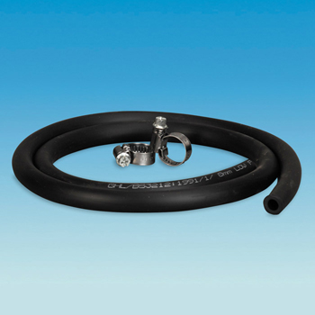 Black Gas Hose Assembly with Clips - 2 Metres