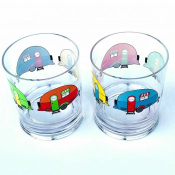 Love Caravanning Short Tumbler Glasses (Pack of 2)