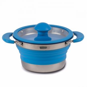 Kampa Collapsible 1.0L Blue Saucepan