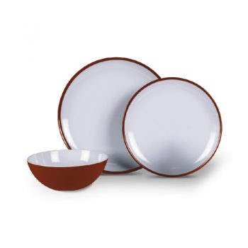 Kampa Ember Red 12-Piece Melamine Dinner Set