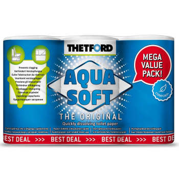 Thetford Aqua Soft Dissolving Toilet Paper x 6 Rolls Mega Pack