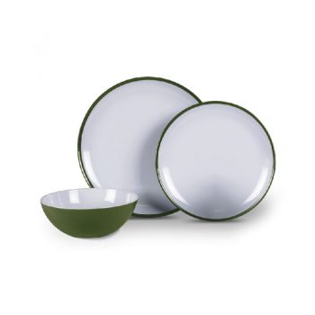 Kampa Fern Green 12-Piece Melamine Dinner Set