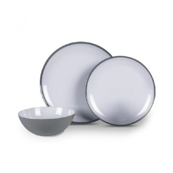 Kampa Fog Grey 12-Piece Melamine Dinner Set