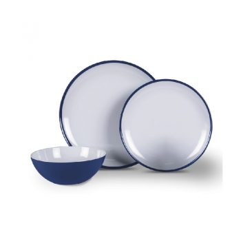 Kampa Midnight Blue 12-Piece Melamine Dinner Set