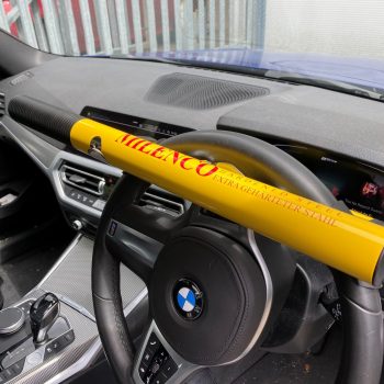 Milenco NEW High Security Steering Wheel Lock + Pad & Bag – Yellow