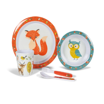 Kampa Woodland Creatures 4 Piece Childrens Dinner Set